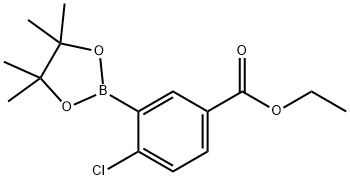 4-氯-3-(4,4,5,5-四甲基-1,3,2-二氧硼杂环戊烷-2-基)苯甲酸乙酯, 1523239-42-0, 结构式