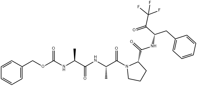 benzyloxycarbonyl-alanyl-alanyl-prolyl-phenylalanine-trifluoromethylketone 化学構造式