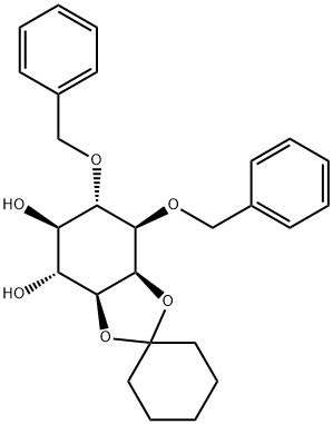 2,3-O-Cyclohexylidene-1,6-bis-O-(phenylMethyl)-D-Myo-inositol Structure