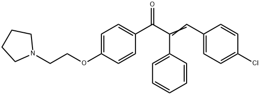 4-Chloro-α-phenyl-4'-[2-(1-pyrrolidinyl)ethoxy]chalcone,15272-64-7,结构式