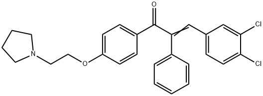 3,4-Dichloro-α-phenyl-4'-[2-(1-pyrrolidinyl)ethoxy]chalcone 结构式