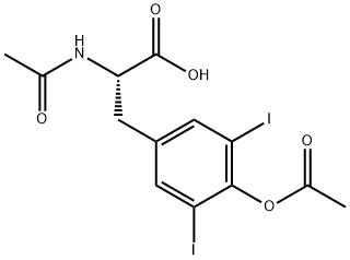 Levothyroxine Related Compound (2-Acetamido-3-(4-acetoxy-3,5-diiodophenyl)propanoic Acid) 化学構造式