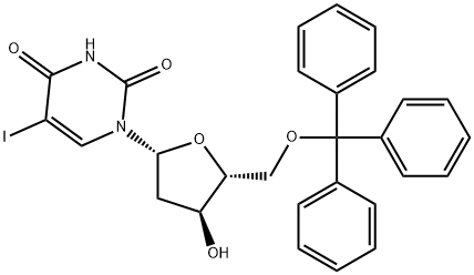 2'-Deoxy-5-iodo-5'-O-(triphenylmethyl)uridine Struktur