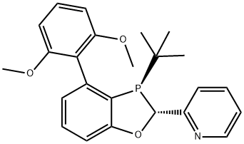 2-((2S,3S)-3-(tert-butyl)-4-(2,6-dimethoxyphenyl)-2,3-dihydrobenzo[d][1,3]oxaphosphol-2-yl)pyridine Structure