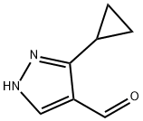 1H-Pyrazole-4-carboxaldehyde, 3-cyclopropyl-, 154927-00-1, 结构式