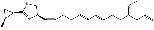 4,5-Dihydro-4-(11-methoxy-8-methyl-1,5,7,13-tetradecatetraenyl)-2-(2-m ethylcyclopropyl)thiazole (1R-(1alpha(R*(1Z,5E,7E,11R*)),2alpha))- 结构式