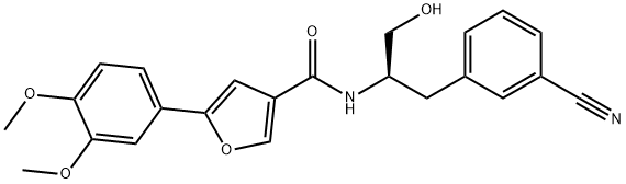 1555716-39-6 3-Furancarboxamide, N-[(1R)-2-(3-cyanophenyl)-1-(hydroxymethyl)ethyl]-5-(3,4-dimethoxyphenyl)-