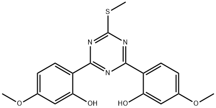 Phenol, 2,2-6-(methylthio)-1,3,5-triazine-2,4-diylbis5-methoxy-,156137-33-6,结构式