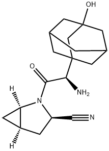 2-Azabicyclo[3.1.0]hexane-3-carbonitrile, 2-[(2R)-2-aMino-2-(3-hydroxytricyclo[3.3.1.13,7]dec-1-yl)acetyl]-, (1R,3R,5R)- 化学構造式