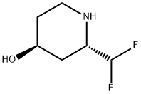 4-Piperidinol, 2-(difluoromethyl)-, (2S-trans)- Struktur