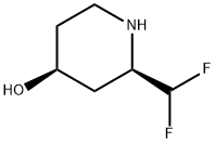 4-Piperidinol, 2-(difluoromethyl)-, (2R-cis)-,156978-64-2,结构式