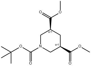 REL-(3R,5S)-1-叔丁基 3,5-二甲基哌啶-1,3,5-三羧酸酯, 157226-76-1, 结构式