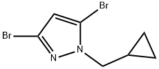 3,5-dibromo-1-(cyclopropylmethyl)-1H-pyrazole,1593023-61-0,结构式