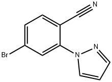 4-Bromo-2-(1H-pyrazol-1-yl)benzonitrile, 1597674-19-5, 结构式
