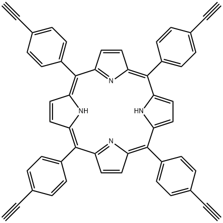 5,10,15,20-tetrakis(4-ethynylphenyl)-21H,23H-Porphine Struktur