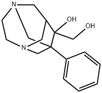 9-Hydroxymethyl-1-phenyl-3,6-diazahomoadamantan-9-ol 化学構造式