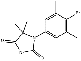 2,4-Imidazolidinedione, 1-(4-bromo-3,5-dimethylphenyl)-5,5-dimethyl- Struktur