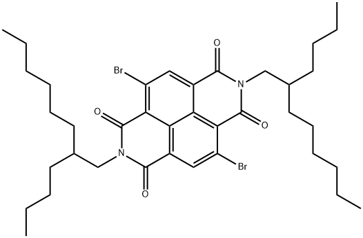 4,9-Dibromo-2,7-bis(2-butyloctyl)benzo[lmn][3,8]phenanthroline-1,3,6,8(2H,7H)-tetraone Struktur