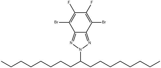2H-Benzotriazole, 4,7-dibromo-5,6-difluoro-2-(1-octylnonyl)- 化学構造式