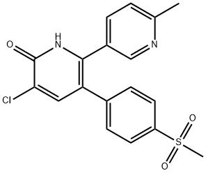 [2,3'-Bipyridin]-6(1H)-one, 5-chloro-6'-methyl-3-[4-(methylsulfonyl)phenyl]- 化学構造式