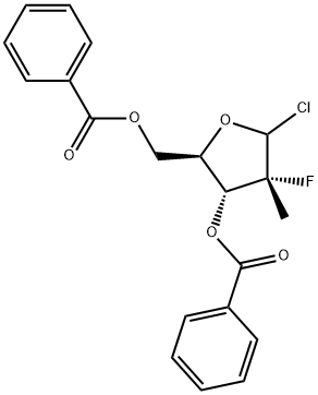 (2R)-2-deoxy-2-fluoro-2-methyl-α/β-D-erythro-pentofuranosyl chloride-3,5-dibenzoate Structure