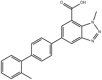 1H-Benzotriazole-7-carboxylic acid, 1-methyl-5-(2'-methyl[1,1'-biphenyl]-4-yl)- Structure