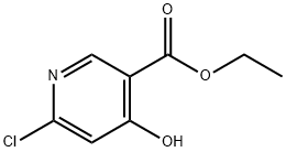 3-Pyridinecarboxylic acid, 6-chloro-4-hydroxy-, ethyl ester 化学構造式