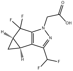 2-((3BS,4AR)-3-(二氟甲基)-5,5-二氟-3B,4,4A,5-四氢-1H-环丙烷[3,4]环戊[1,2-C]吡唑-1 -基)乙酸, 1626337-85-6, 结构式
