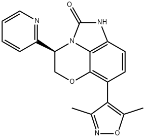 (R)-6-(3,5-二甲基异噁唑-4-基)-3-(吡啶-2-基)-3,4-二氢-5-氧杂-1,2A-二氮杂萘-2(1H)-酮,1628607-63-5,结构式
