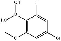 (4-Chloro-2-fluoro-6-methoxyphenyl)boronic acid 化学構造式