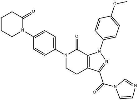 1629218-34-3 7H-Pyrazolo[3,4-c]pyridin-7-one, 1,4,5,6-tetrahydro-3-(1H-imidazol-1-ylcarbonyl)-1-(4-methoxyphenyl)-6-[4-(2-oxo-1-piperidinyl)phenyl]-