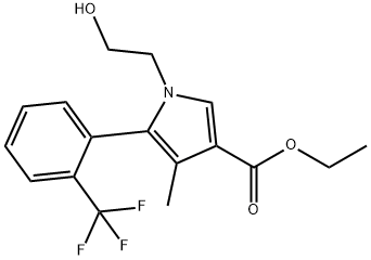 1H-Pyrrole-3-carboxylic acid, 1-(2-hydroxyethyl)-4-methyl-5-[2-(trifluoromethyl)phenyl]-, ethyl ester|