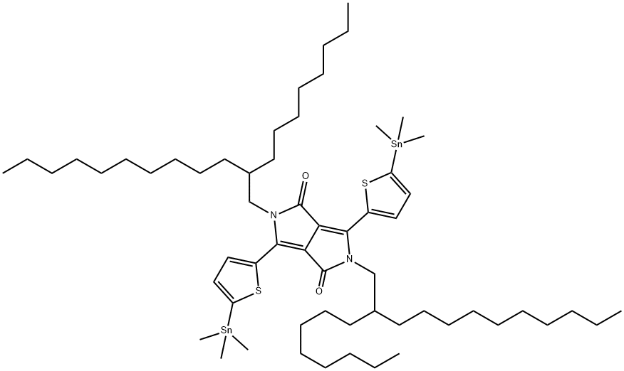 吡咯[3,4-(C])吡咯-(4-(三甲基锡基)-(2-(噻吩基)-,1632459-72-3,结构式