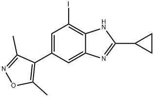 2-Cyclopropyl-5-(3,5-dimethyl-4-isoxazolyl)-7-iodo-1H-benzimidazole,1637773-61-5,结构式