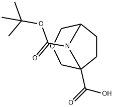 3-氧杂-8-氮杂双环[3.2.1]辛烷-1,8-二羧酸-8-(1,1-二甲基乙基)酯 结构式