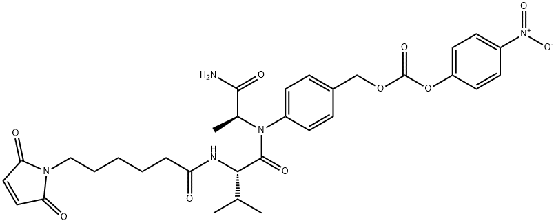 Mc-Val-Ala-PAB-PNP,1639939-40-4,结构式