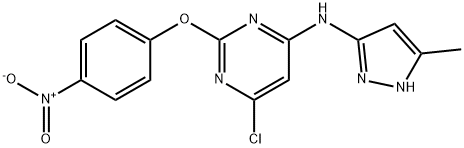 6-CHLORO-N-(5-METHYL-1H-PYRAZOL-3-YL)-2-(4-NITROPHENOXY)PYRIMIDIN-4-AMINE,1644443-47-9,结构式