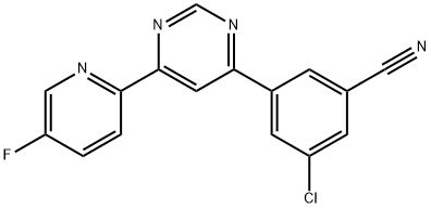 Benzonitrile, 3-chloro-5-[6-(5-fluoro-2-pyridinyl)-4-pyrimidinyl]-|Benzonitrile, 3-chloro-5-[6-(5-fluoro-2-pyridinyl)-4-pyrimidinyl]-