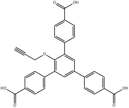[1,1':3',1''-Terphenyl]-4,4''-dicarboxylic acid, 5'-(4-carboxyphenyl)-2'-(2-propyn-1-yloxy)- Struktur