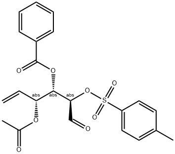 D-xylo-Hex-5-enose, 5,6-dideoxy-, 4-acetate 3-benzoate 2-(4-methylbenzenesulfonate) 化学構造式