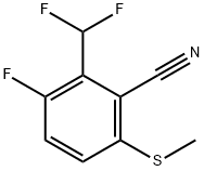 2-(二氟甲基)-3-氟-6-(甲硫基)苯腈,1672663-81-8,结构式