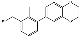 (3-(2,3-二氢苯并[B][1,4]二噁己环-6-基)-2-甲基苯基)甲醇 结构式