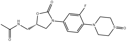 (S)-N-((3-(3-氟-4-(1-氧负基硫代吗啉代)苯基)-2-氧亚基噁唑烷-5-基)甲基)醋胺石,168828-60-2,结构式