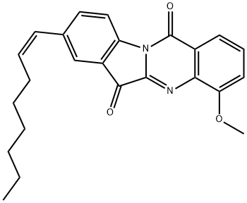 Indolo[2,1-b]quinazoline-6,12-dione,  4-methoxy-8-(1Z)-1-octenyl-  (9CI) 化学構造式