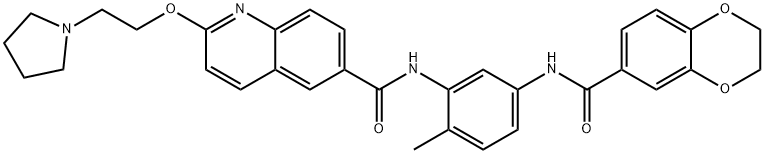 N-(5-(2,3-dihydrobenzo[b][1,4]dioxine-6-carboxamido)-2-methylphenyl)-2-(2-(pyrrolidin-1-yl)ethoxy)quinoline-6-carboxamide price.