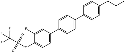 Methanesulfonic acid, 1,1,1-trifluoro-, 3-fluoro-4''-propyl[1,1':4',1''-terphenyl]-4-yl ester Structure