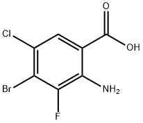 2-AMINO-4-BROMO-5-CHLORO-3-FLUOROBENZOIC ACID(WXFC0536) Structure