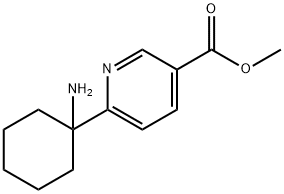 3-Pyridinecarboxylic acid, 6-(1-aminocyclohexyl)-, methyl ester 结构式