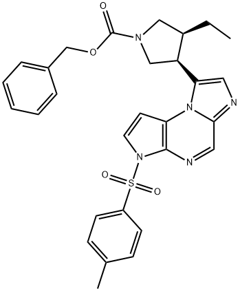 Benzyl (3S,4R)-3-ethyl-4-(3-tosyl-3H-imidazo[1,2-a]pyrrolo[2,3-e]pyrazin-8-yl)pyrrolidine-1-carboxylate|Benzyl (3S,4R)-3-ethyl-4-(3-tosyl-3H-imidazo[1,2-a]pyrrolo[2,3-e]pyrazin-8-yl)pyrrolidine-1-carboxylate