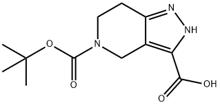 5H-Pyrazolo[4,3-c]pyridine-3,5-dicarboxylic acid, 2,4,6,7-tetrahydro-, 5-(1,1-dimethylethyl) ester Structure